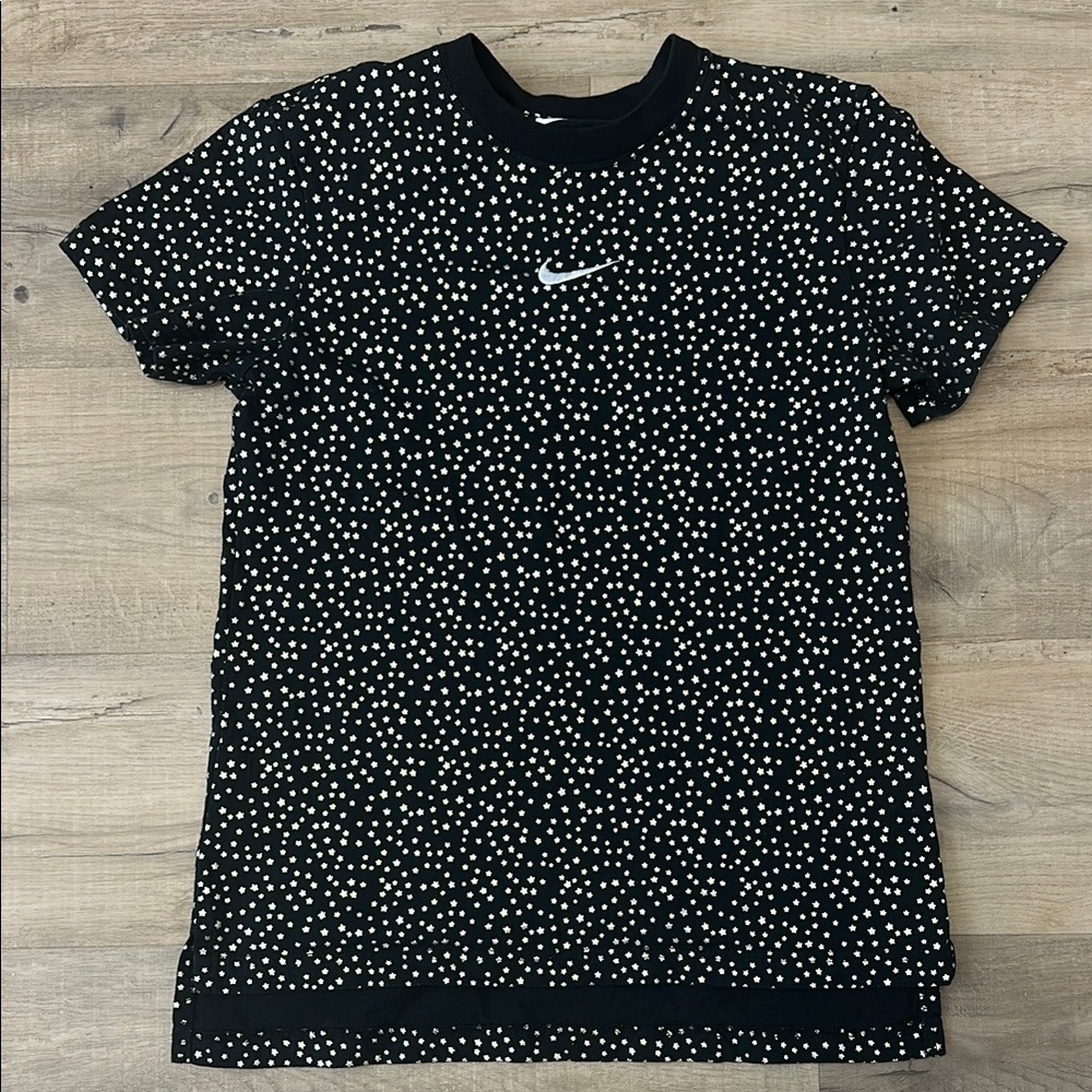 Kids XL Nike Black T-Shirt with White stars W/ Embroidered swoosh